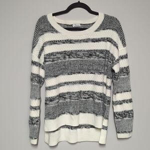 NY Threads Black and White Striped Sweater